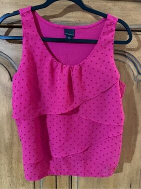 Covington Fuchsia Polka Dot Ruffle Camisole